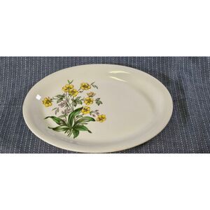 Crown Potteries Yellow Buttercup Oval Serving Platter